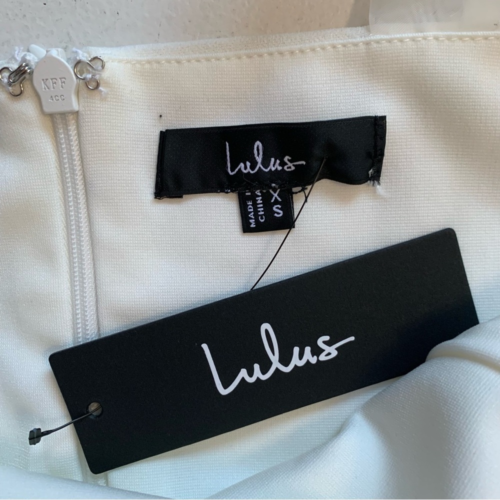Lulus XS Romantic Celebration White Tie-Strap Bodycon Midi Dress NWT Party - Picture 12 of 17